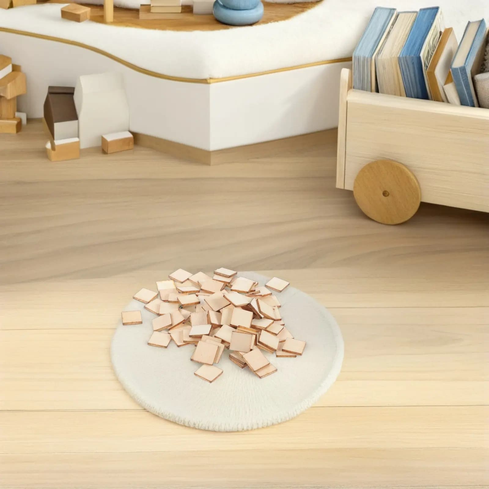 200 Pezzi Blocchi di Legno Quadrati Non Finiti 4Cm, Fette di Legno Naturale Rustico per Artigianato, Pittura, Impregnazione, Sottobicchieri, Ornamenti Fai-da-Te per la Casa