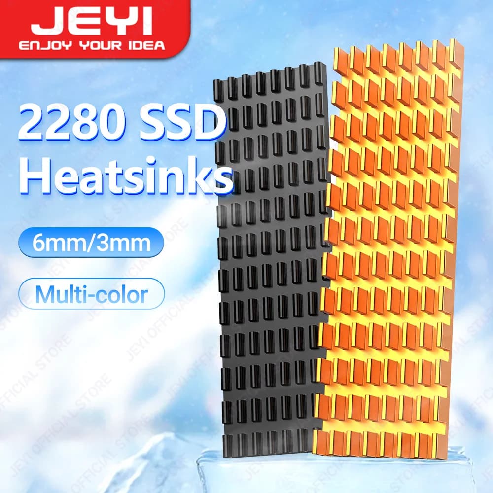 JEYI M.2 SSD Dissipatore di calore Dispositivo di raffreddamento in alluminio Radiatore NVMe multi-versione con cuscinetto termico, carta antipolvere per PS5/PC/laptop M2 2280 SSD