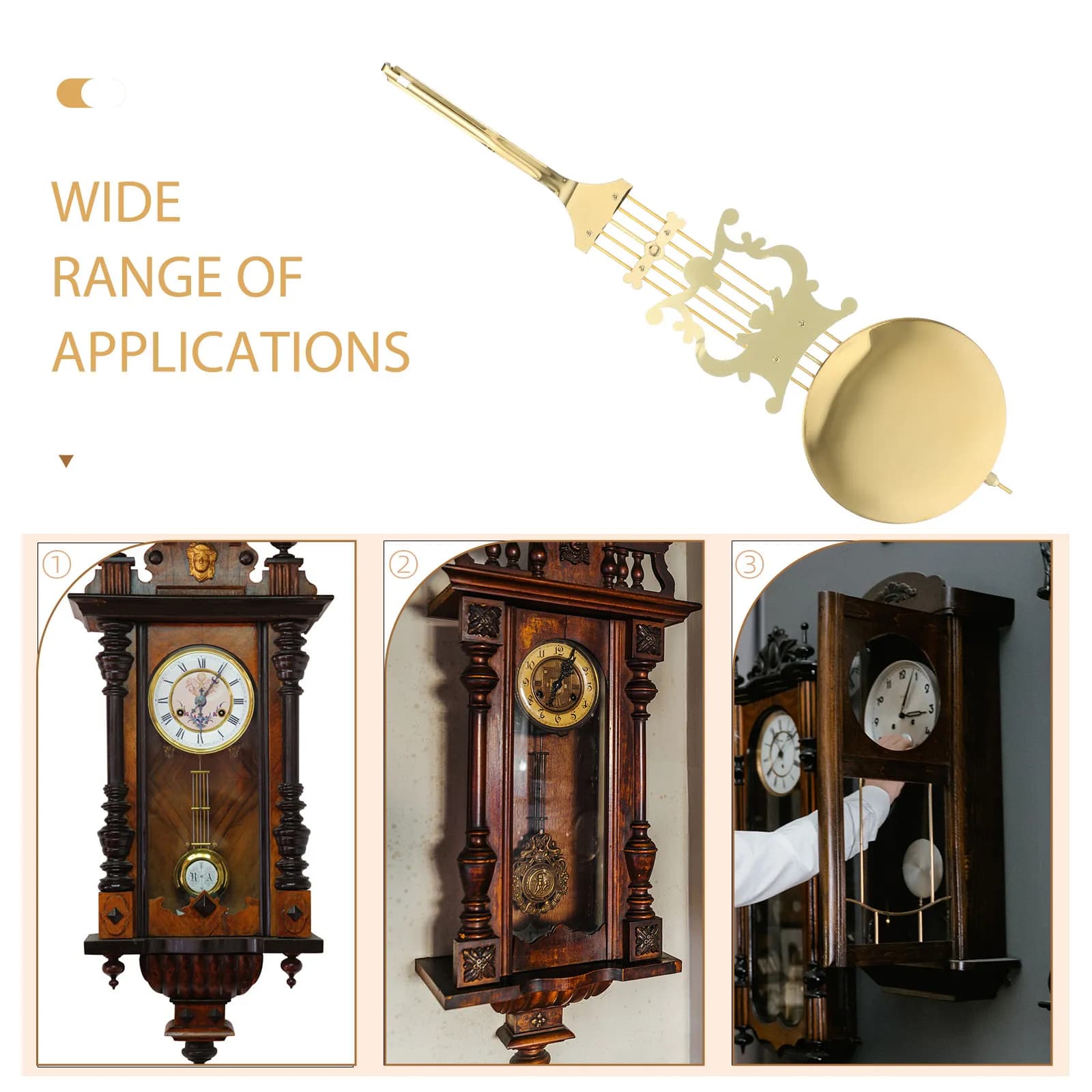 Orologio a Pendolo Meccanico Tradizionale con Movimento di Precisione e Oscillazione Fluida per Decorazione d'Interni, Accessori di Ricambio per Orologi