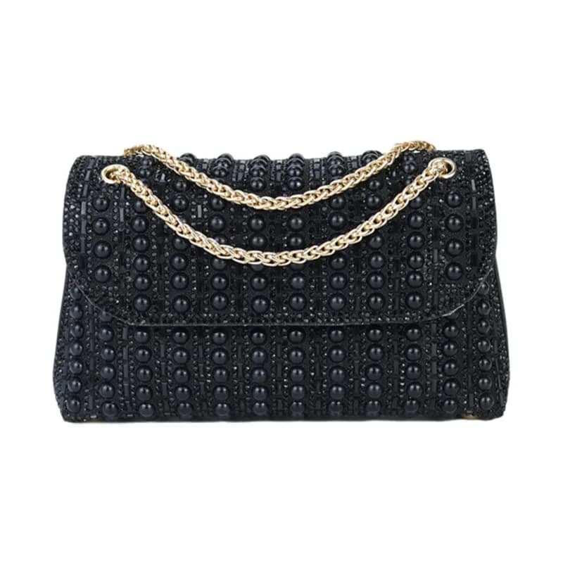 Women Beaded Evening Clutch Sparkly Handbag with Rhinestone Party Prom Banquet Lady Clutch Purse Underarm Pouch Shoulder Bag