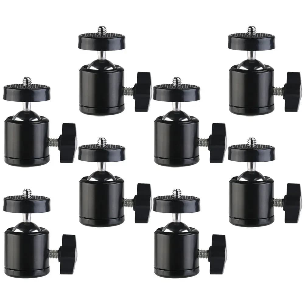 Set di 8 Teste a Sfera per Treppiede in Metallo, Rotazione a 360 Gradi, Adattatore per Fotocamera con Montaggio a Vite, Accessori per Treppiede