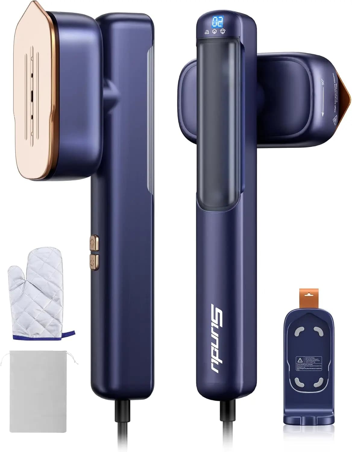 Ferro da Stiro a Vapore per Vestiti, Stiratore Portatile 2 in 1 da Viaggio, 20 Minuti di Vapore Continuo, Serbatoio d'Acqua da 100ml
