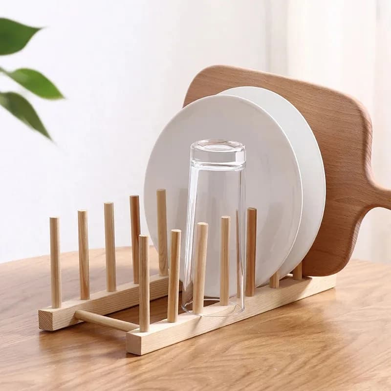 Support Multifunction in Wood for Covers, Cutlery, Organizer for Kitchen, Storage, Shelf for Cups, Table Display for Books
