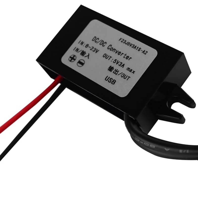 12V (8-23V) a 5V 3A Femmina USB DC Convertitore di alimentazione per auto Regolatore di tensione Modulo DC Adattatore per caricabatterie per auto moto