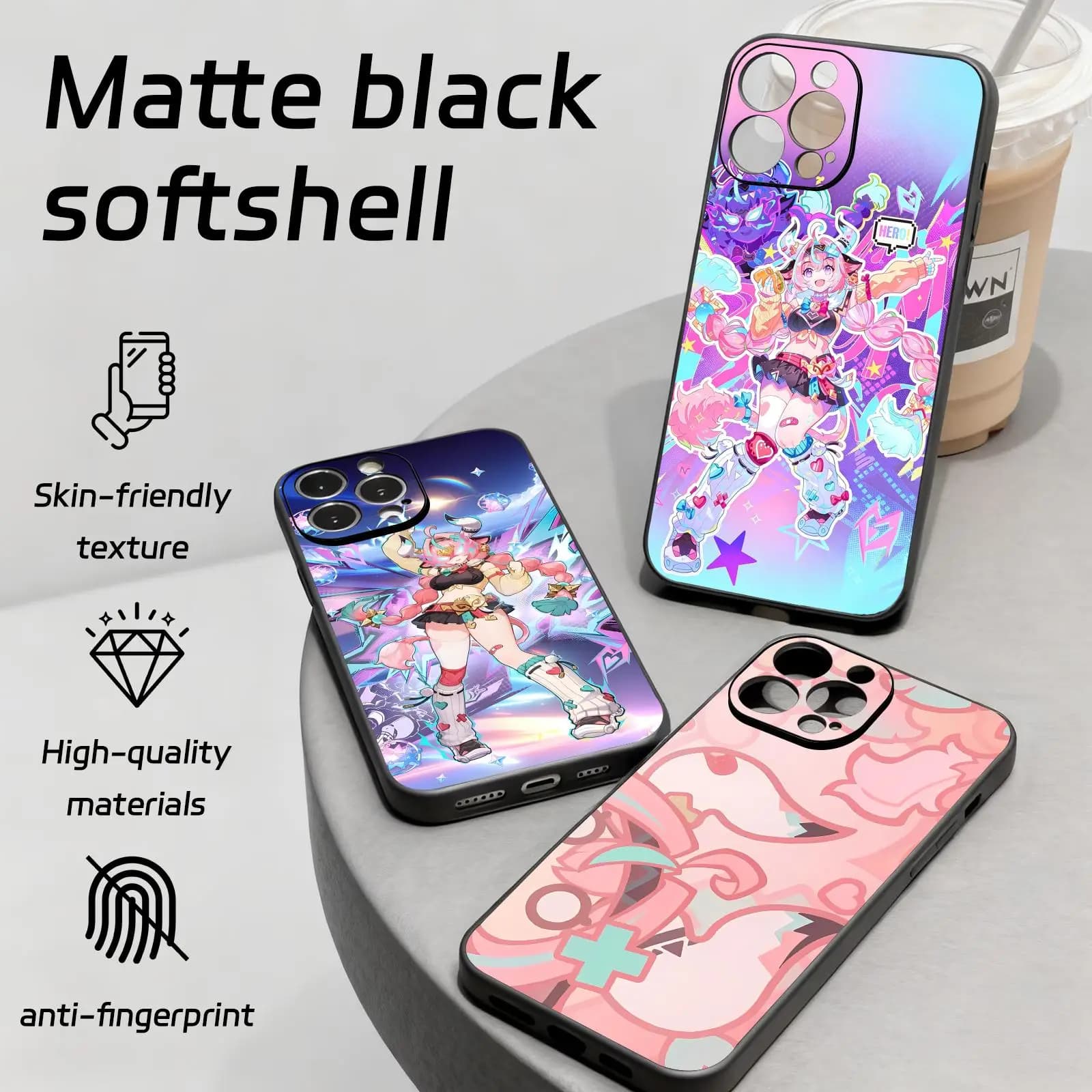 Cover per telefono Genshin Impact Varesa per iPhone 17 16 16e 15 14 13 12 Plus Mini Pro Max, morbida, nera, antiurto