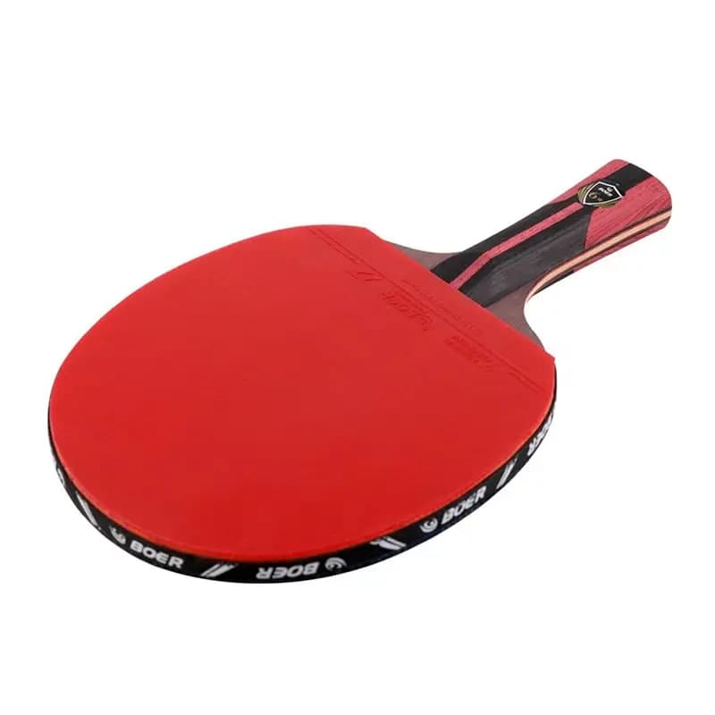 ABJV Ping pong rack with black carbon blade with rubber ping pong rack with red horizontal handle