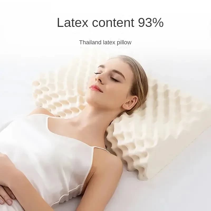 Cuscino in Lattice Naturale Thailandese 93%, Cuscino Cervicale per Collo e Spina Cervicale, per Casa, Adulti e Studenti