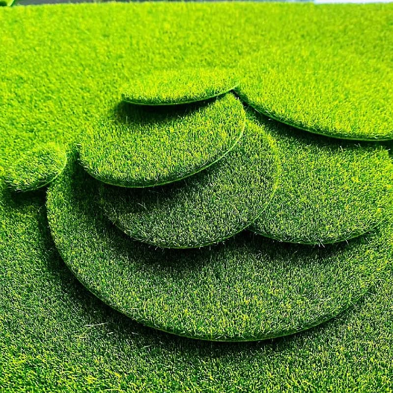 10 Pezzi di Tappetini Rotondi in Muschio Artificiale, Ciuffi di Erba Realistici per Paesaggi in Miniatura Fai-da-Te, Decorazione di Vasi per Piante Succulente, Erba Artificiale per Artigianato