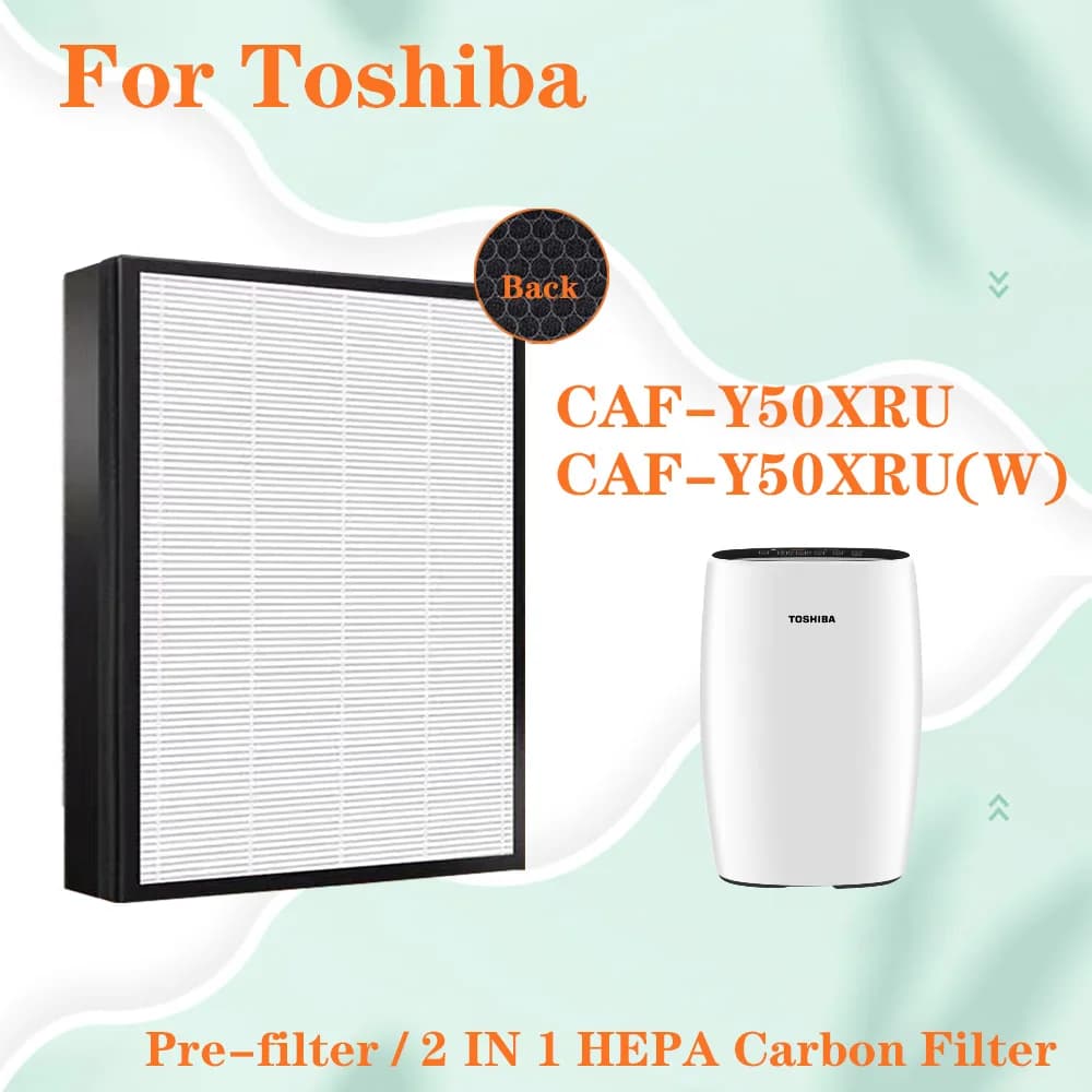 Sostituzione per purificatore d'aria Toshiba CAF-Y50XRU CAF-Y50XRU(W), filtro combinato HEPA e carbone compatibile