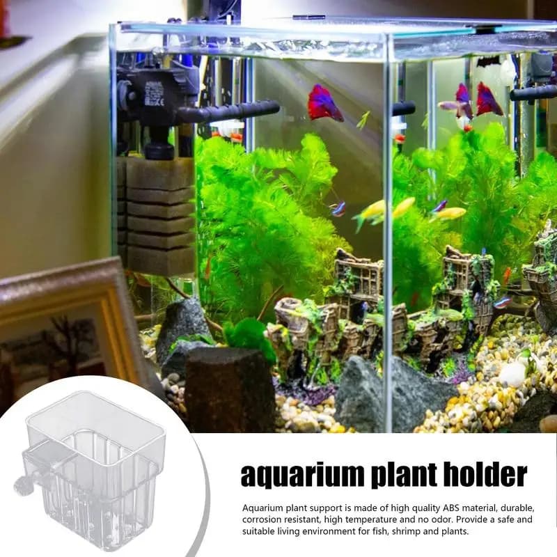 Fish Tank Plant Holder Fish Tank Plant Cup With Hook Aquarium Decorations Plants Pot Aquatic Plant Holder Fish Tank Planter