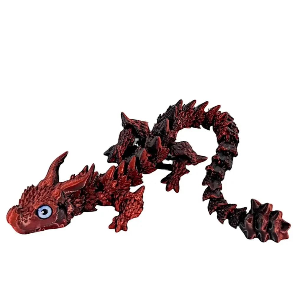 Drago Stampato in 3D con Occhio Simulato, Drago Diceratops Stampato in 3D con Laser, Drago Cinese Rotante