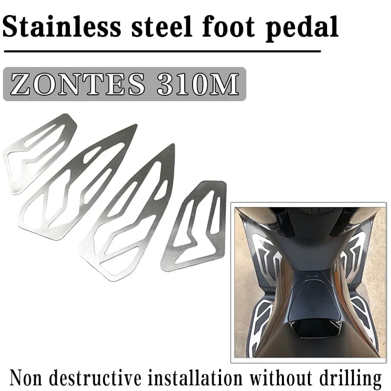 Per ZONTES 350D/E/M 310M poggiapiedi in acciaio inossidabile modificato antiscivolo modello 310/350M pedale poggiapiedi spazzolato