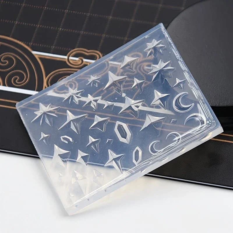 Stampi per nail art in silicone da donna, rombo, diamante, pentagramma, modello di intaglio, accessori per manicure fai da te