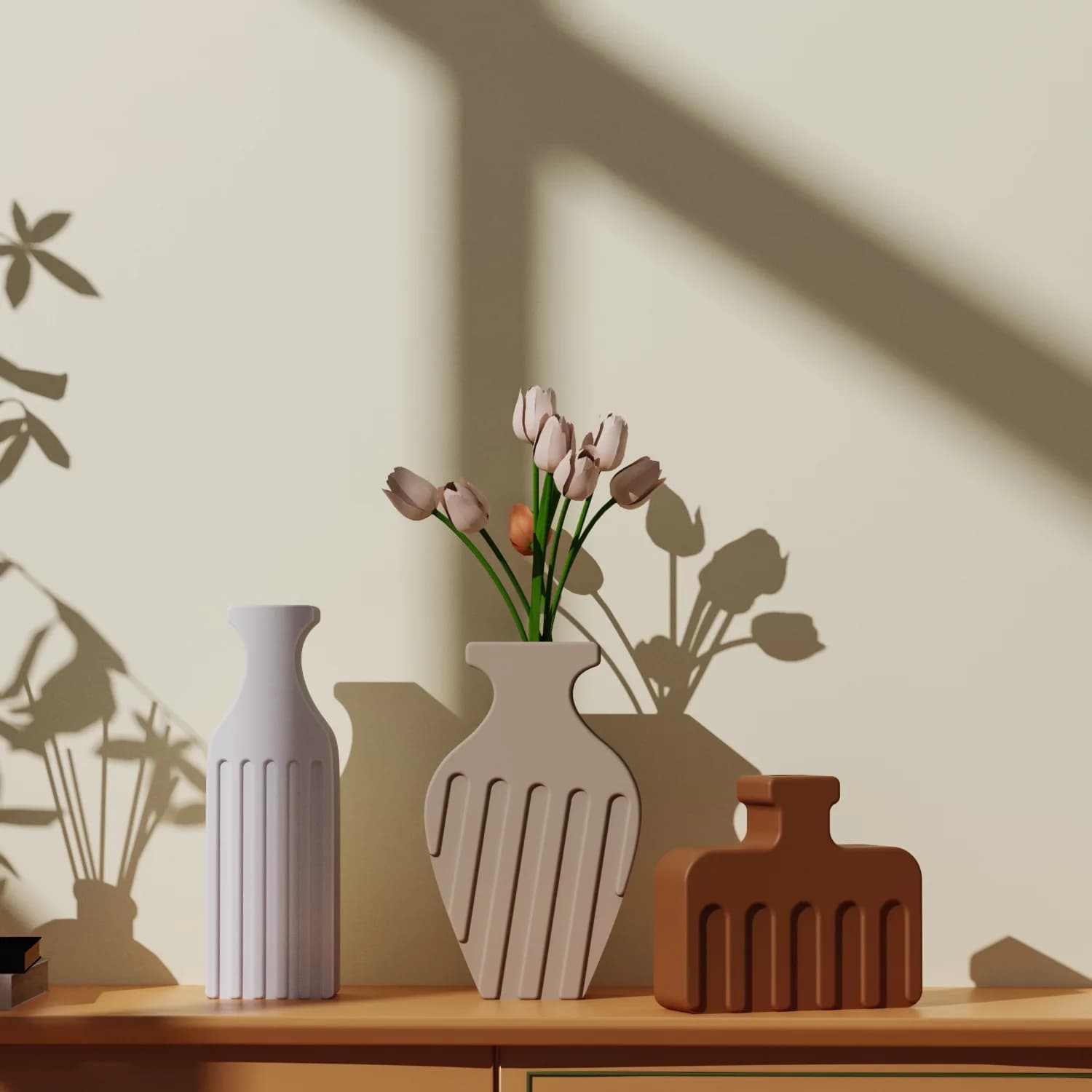 Comb Texture Vase Silicone Mold DIY 3D Flower Pot Gypsum Plaster Concrete Mold Simple Bottle Ornament Candle UV Epoxy Resin Tool