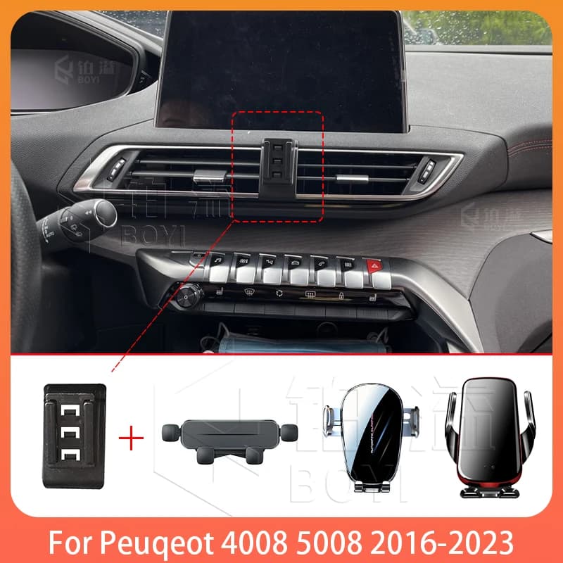 Car telephone support for Peugeot 4008 5008 2016-2023 Mobile carrier Special fixed bracket Wireless charging base Internal support