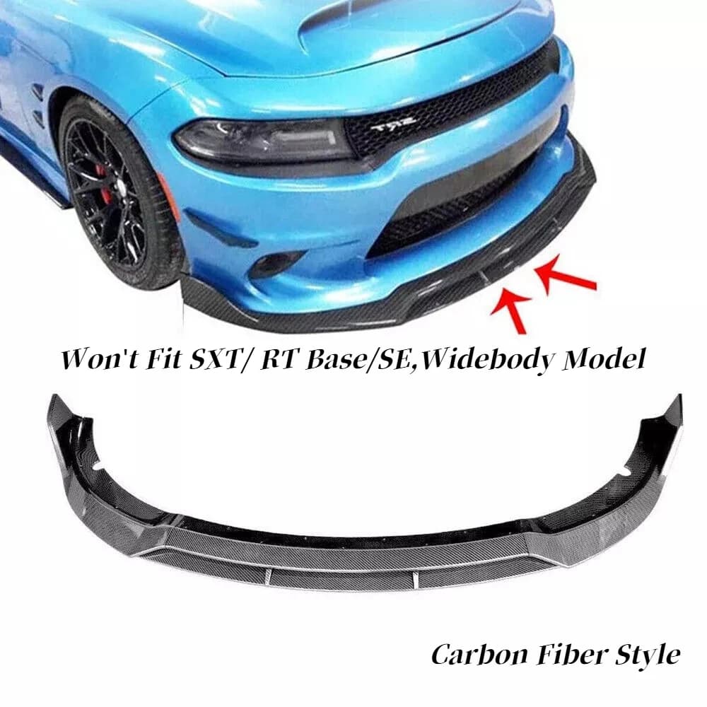 For 2015-2023 Dodge Charger SRT Hellcats Scat Pack Daytona RT 392 Front Lip Spoiler Carbon Fiber Style