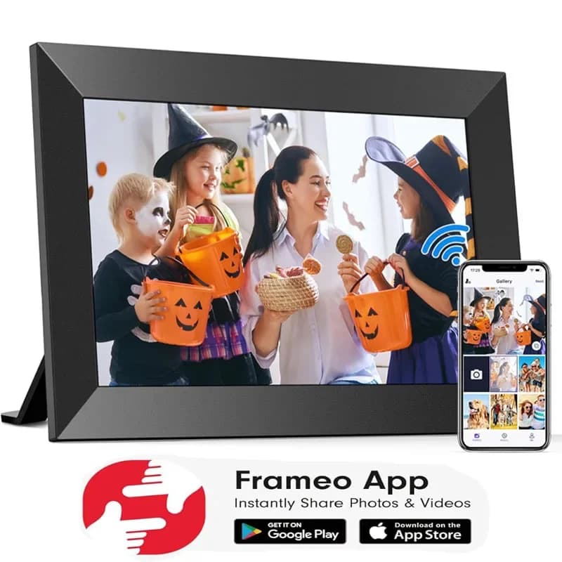 Frameo Cornice digitale WiFi da 10,1 pollici 1280x800 HD IPS Touch Screen Cornice per foto digitale Memoria elettronica da 32 GB con rotazione automatica