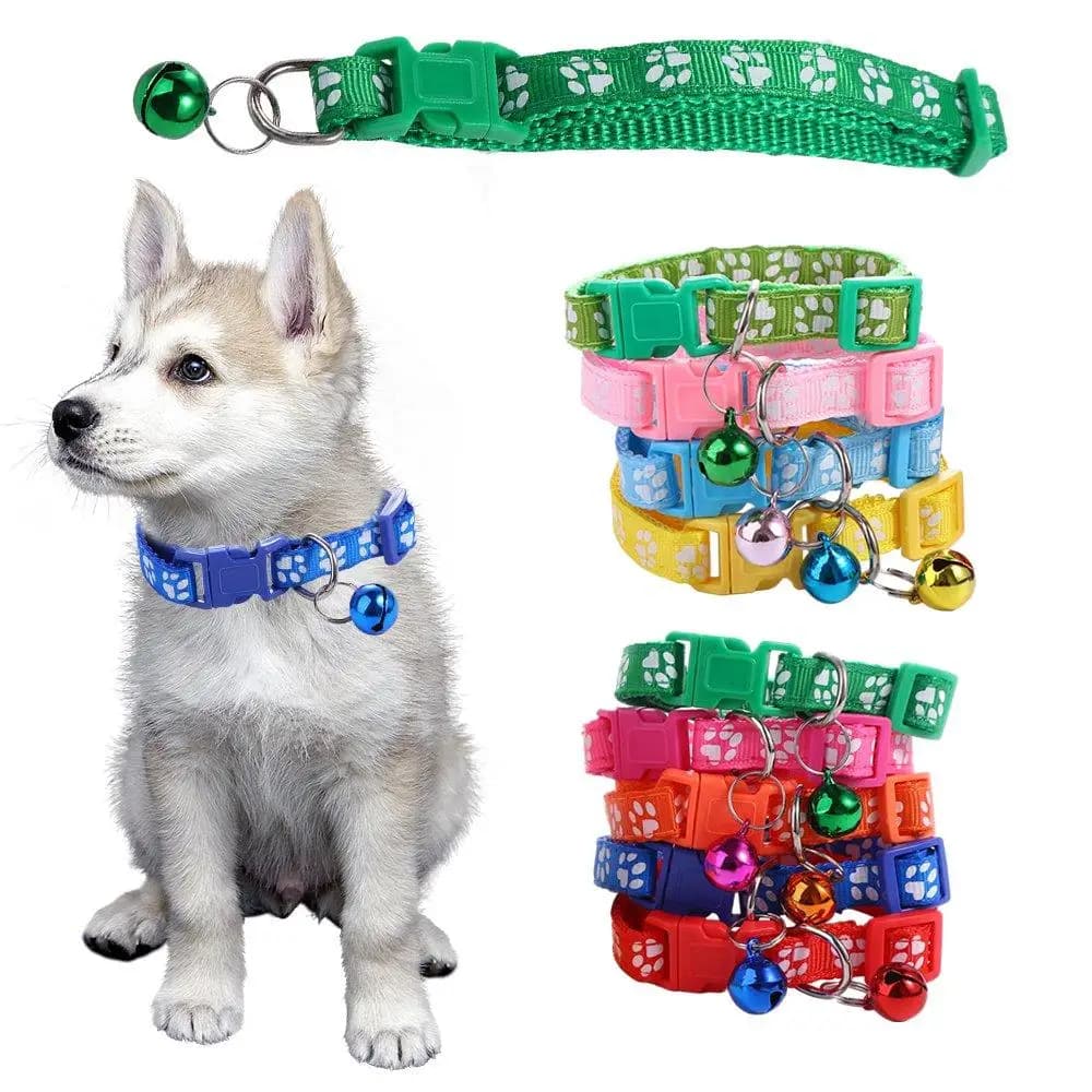 Adjustable Lovely Easy Wear With Bell Cat Paw Print Grooming Accessories Pet Supplies Pet Collar Cat Necklace