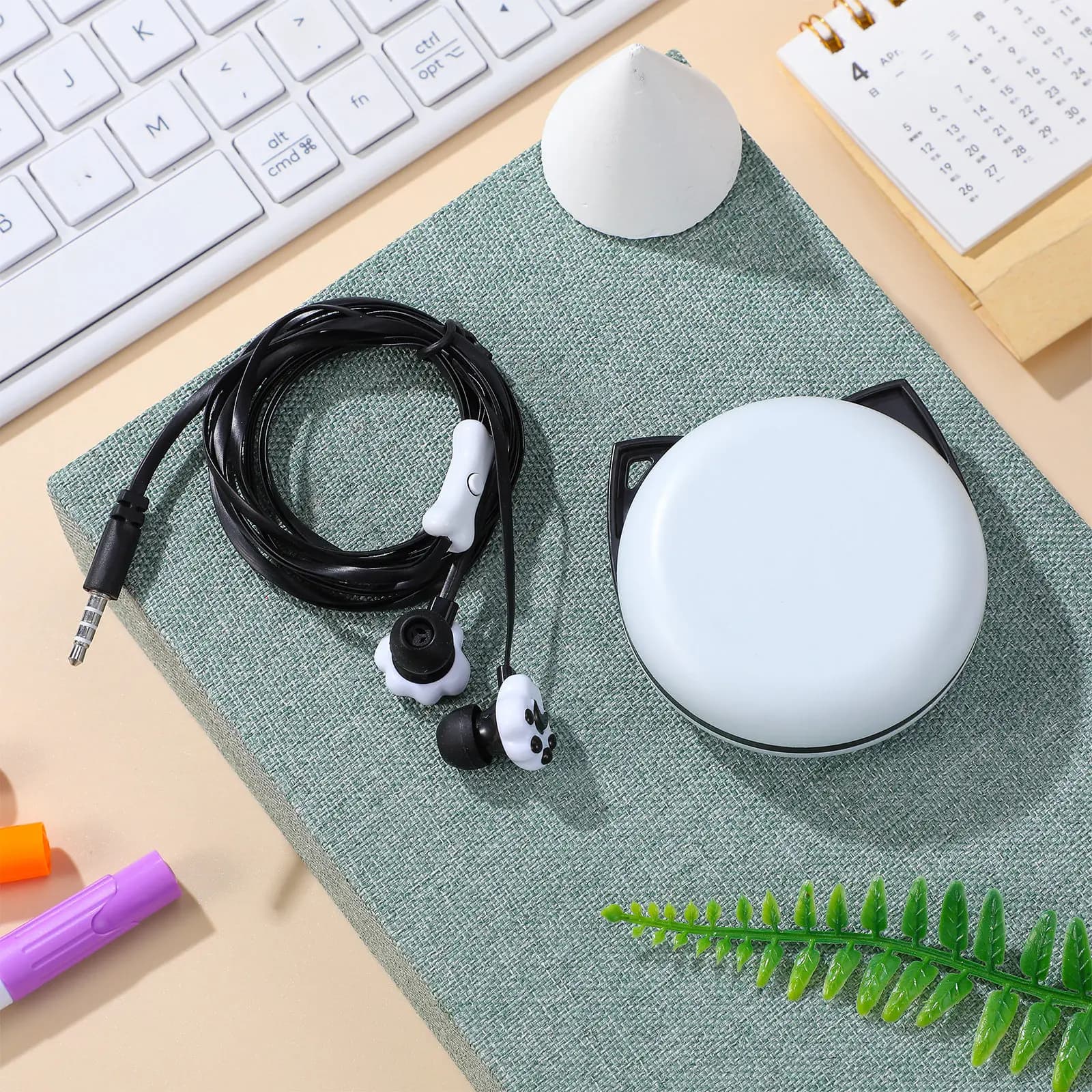 1 Paio di Auricolari a Forma di Zampa di Gattino, Carini Auricolari Neri a Forma di Gatto con Isolamento Acustico e Boxa Portaoggetti a Tema Cartone Animato, Idea Regalo