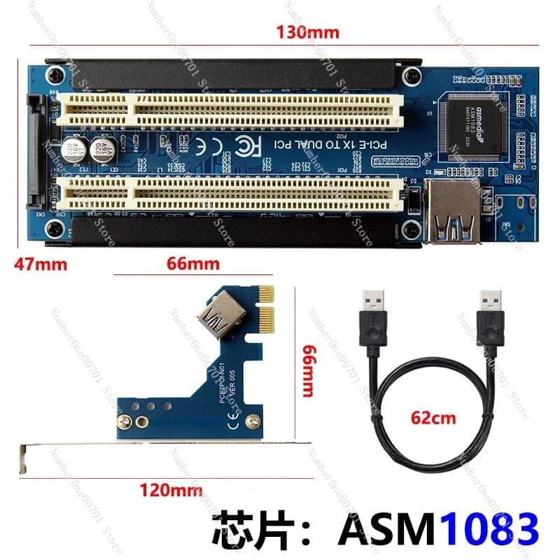 Scheda adattatore PCIE da PCI-E a doppia espansione PCI Scheda di controllo acquisizione video di sorveglianza Scheda audio innovativa senza alimentazione