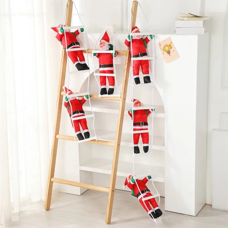 Natale Babbo Natale scala da arrampicata bambola albero di Natale decorazione da appendere porta interna parete ciondolo di Natale regali di Capodanno