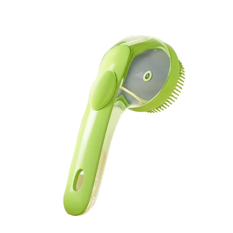 Silicone Pet Bath Brush with Shampoo Dispenser Eco-Friendly Dog Cat Massage Comb Liquid Scrubber