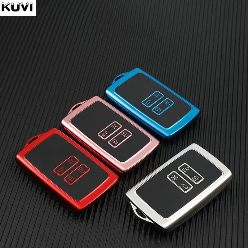 NUOVA Custodia Chiave Auto TPU Copertura Completa Per Renault Koleos Kadjar Megane Talisman Captur Espace Clio 2016-2019 4 Pulsante Accessori