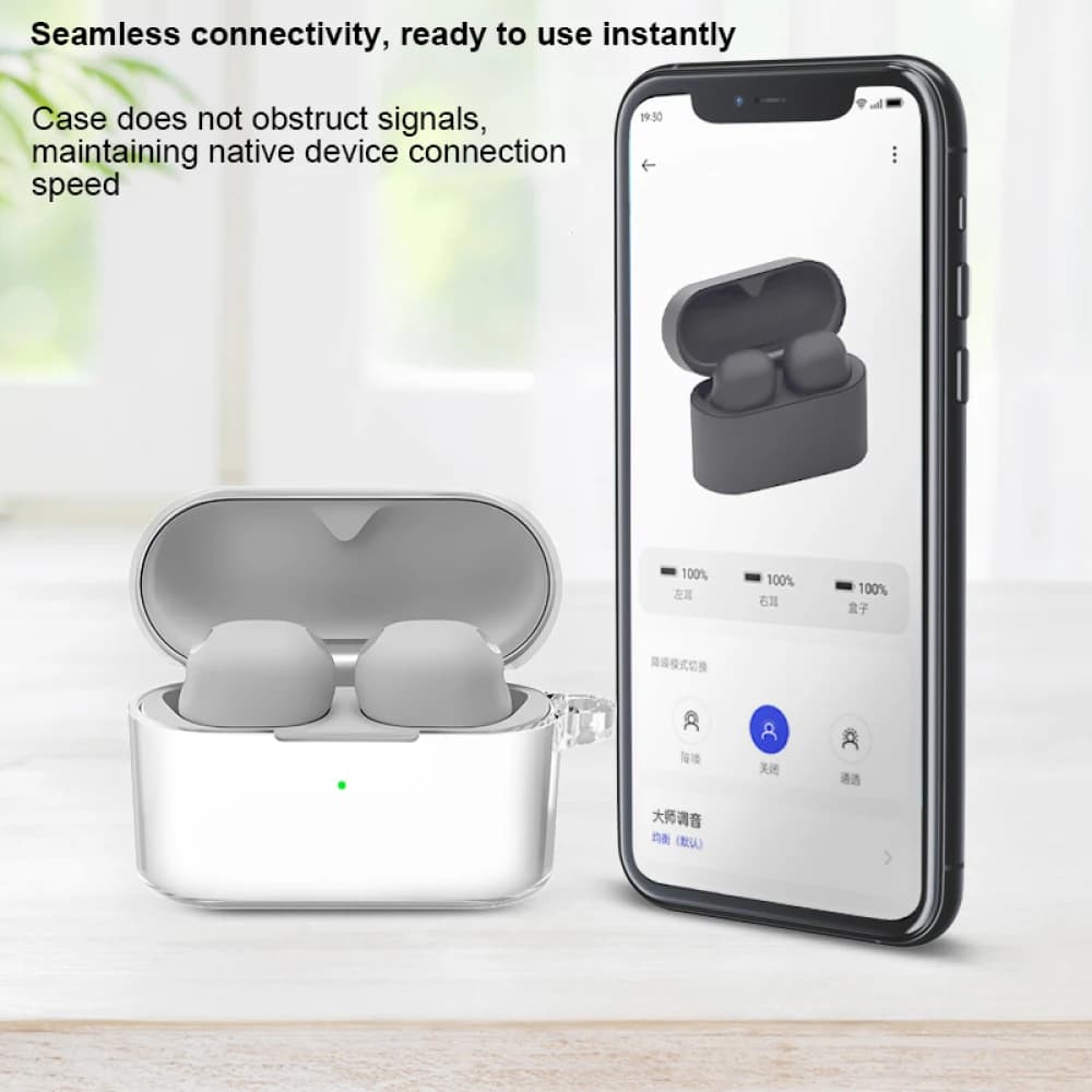 Crystalline TPU cover for Sony WF-1000XM6, ultra-thin, 2 mm, shockproof, dustproof, supports wireless charging, anti-print
