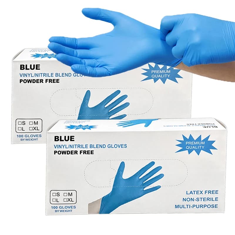 200 Pezzi Guanti in Nitrile Blu in Scatola per Pulizie Domestiche e Cucina, Guanti in Nitrile per Pulizia e Colorazione Capelli, Senza Sporcare le Mani