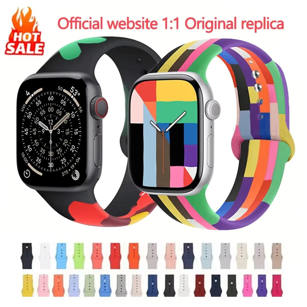 2025 Nuovo cinturino in silicone per cinturino Apple Watch 10 46mm/42mm 44mm 40 38 45 41 braccialetto sportivo serie iWatch 11 987 SE ultra2 3 49mm