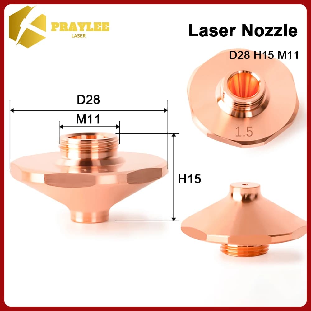 Laser Nozzle D28 H15 M11 Hexagonal High Speed Pressurize Laser Cutting Nozzle for Bodor WSX BOCI Raytools Cutter Head