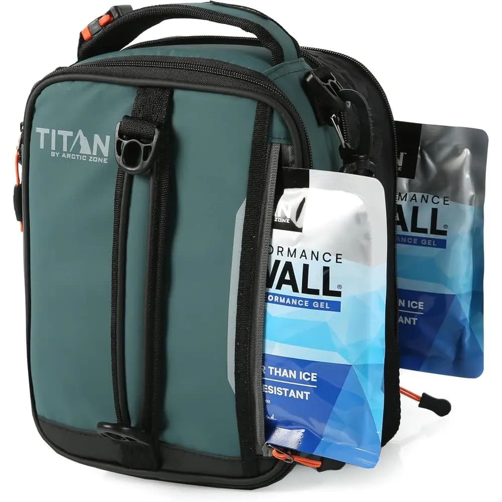 Borsa Termica Pieghevole con 2 Pacchi Ghiaccio, Borsa Frigo Isolante con Fodera Anti-Perdita per Avventure all'Aperto