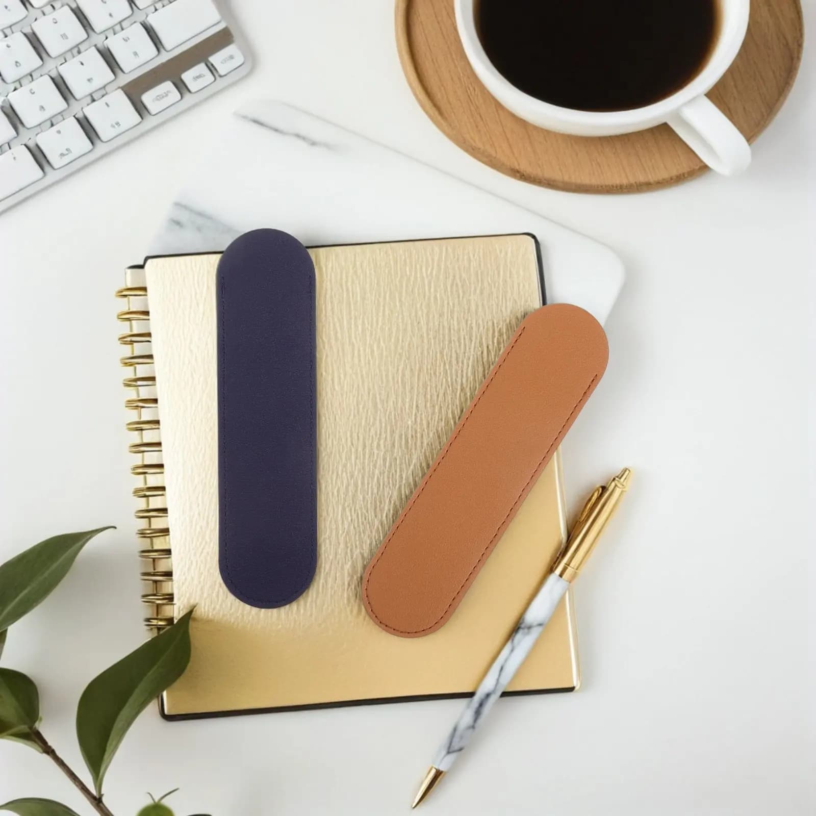 14Pcs Pen Sleeve PU Thickened Protective Pouch for Fountain Ballpoint Pens Scratch Resistance Daily Carry Business School
