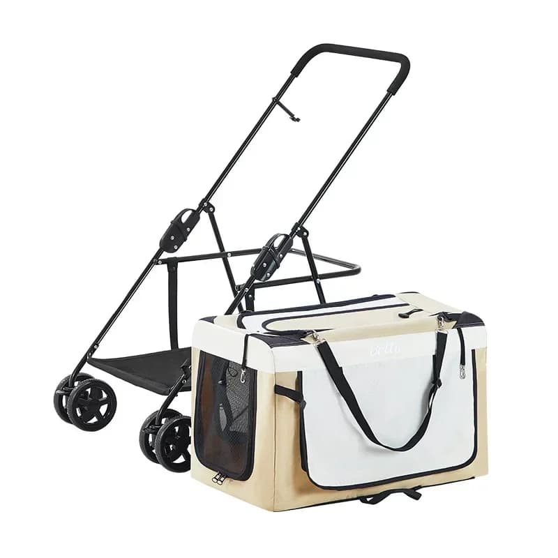 BL09 Carrello per animali domestici Carrello per gatti che cammina per cani Borsa per auto pieghevole per auto da esterno Strumento staccabile per animali domestici Trasportino per animali domestici