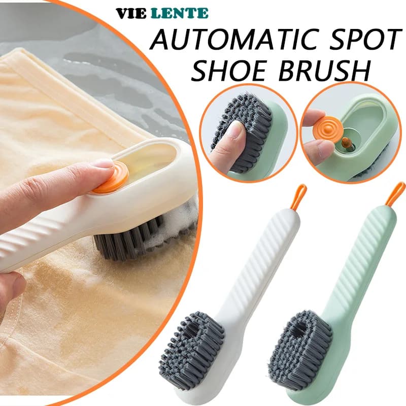 1/2 pezzi spazzola per scarpe spazzola per pulizia automatica a scarico liquido press out cleaner strumenti per la pulizia multifunzione spazzola per abbigliamento