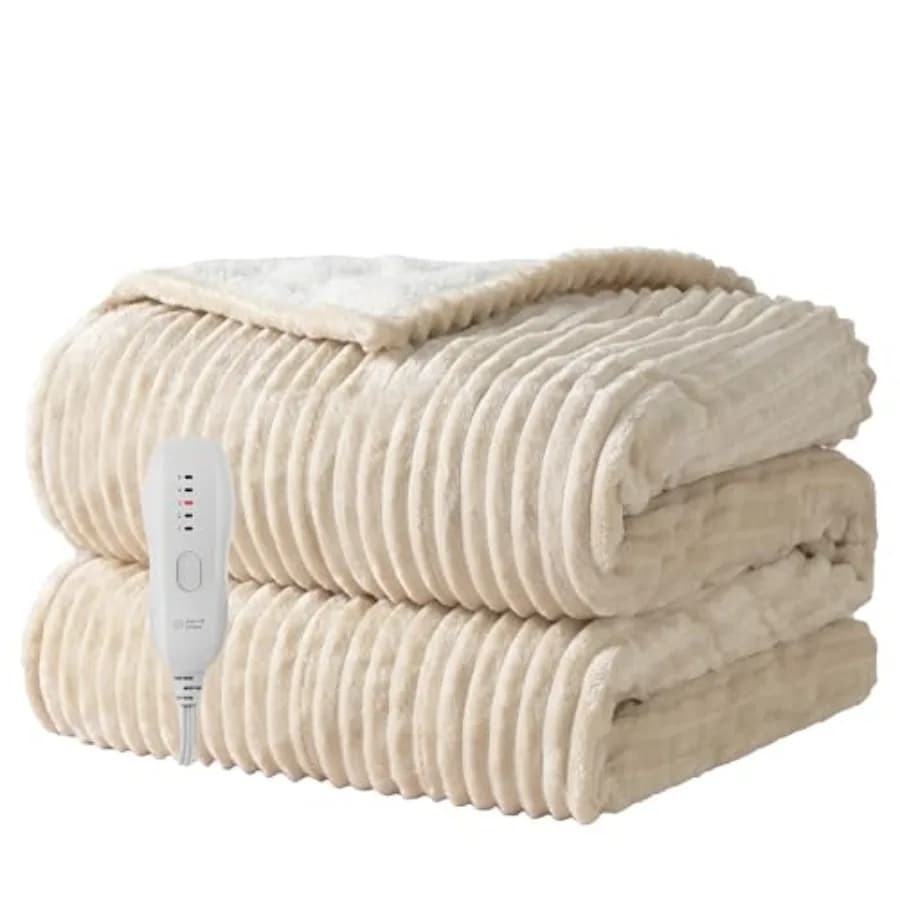 Coperta Elettrica Riscaldante 50"X60" - Coperta Termica con 5 Livelli di Calore - Spegnimento Automatico dopo 3 Ore - Certificata ETL e Lavabile in Lavatrice
