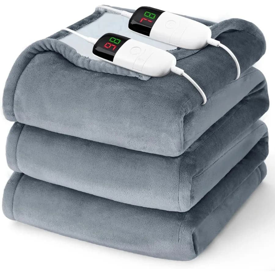 Coperta elettrica riscaldata Queen Size - Coperta riscaldante da 84" x 90" con doppio controllo 10 livelli di riscaldamento e 8 ore di spegnimento automatico Soft Wa