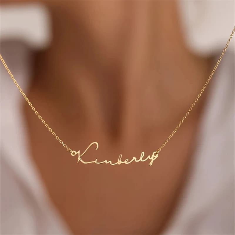 Collana con nome personalizzato, girocollo dorato in acciaio inossidabile, collane personalizzate per donna e uomo, gioielli personalizzati, regalo per coppia