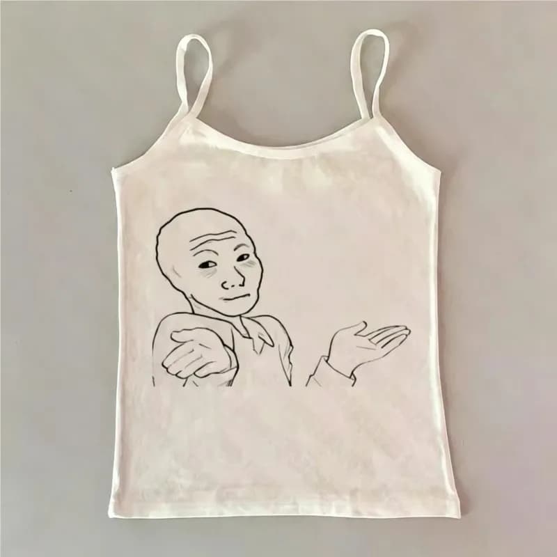 Abbigliamento Vintage Anni '90 per Donna, Stile Emo, Bluse e Canotte, Top Sexy Stile Shoujo Anni '00 Y2K
