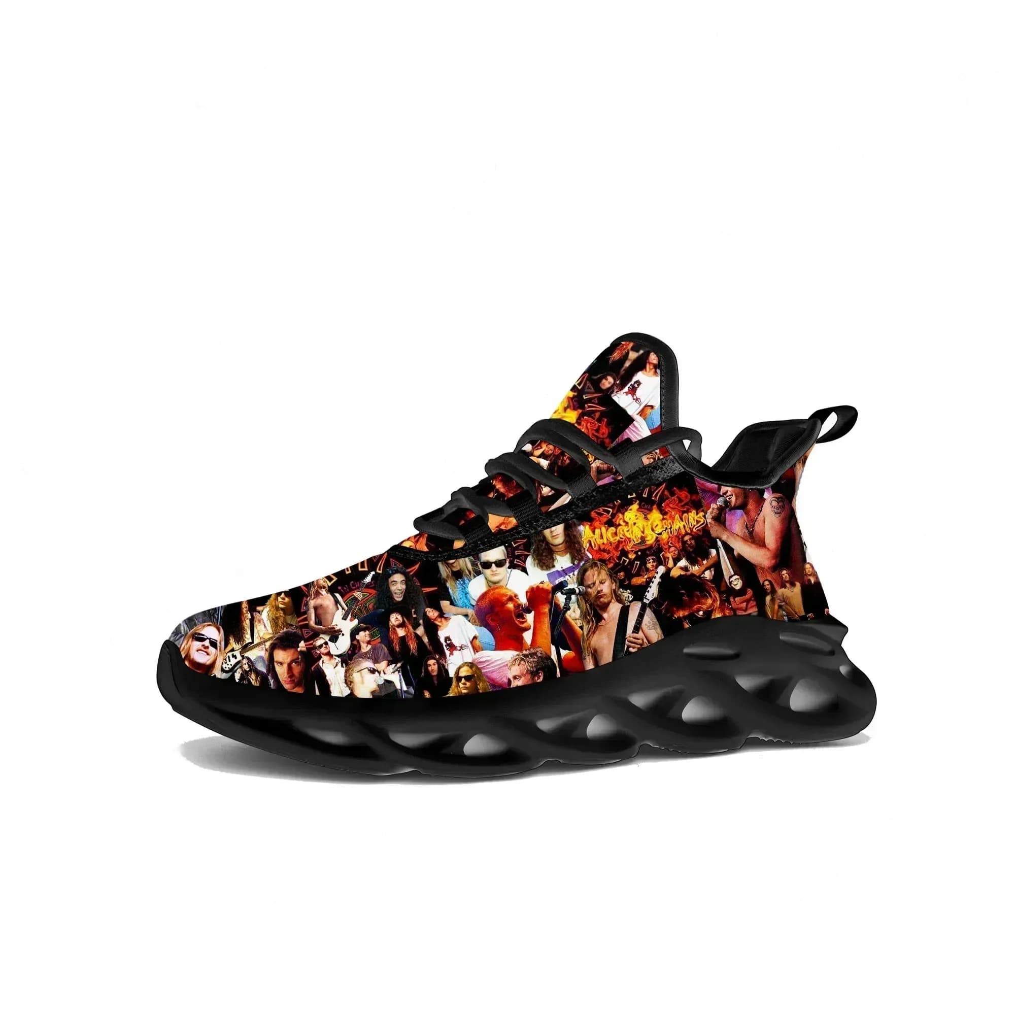 Sneakers Alice In Chains Rock Band, Scarpe Sportive Popolari per Uomo e Donna, Calzature in Rete con Lacci, Scarpe Personalizzate