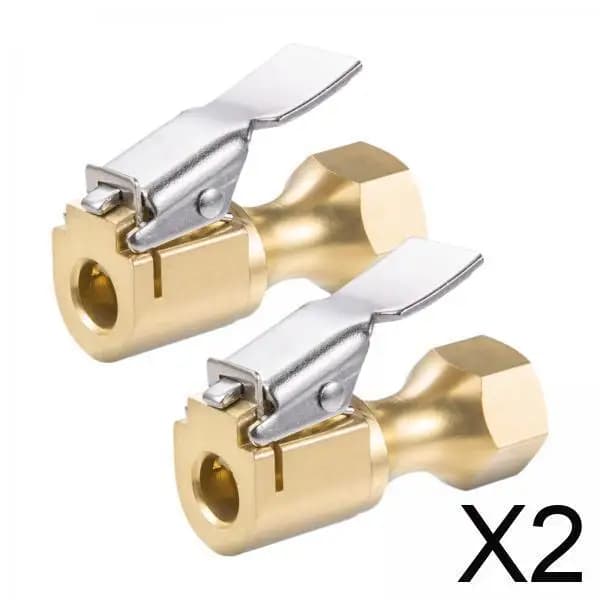 Set di mandrini d'aria per compressore di gonfiaggio universale, adattatore per ugello con clip in ottone per pneumatici per auto, 2 pezzi