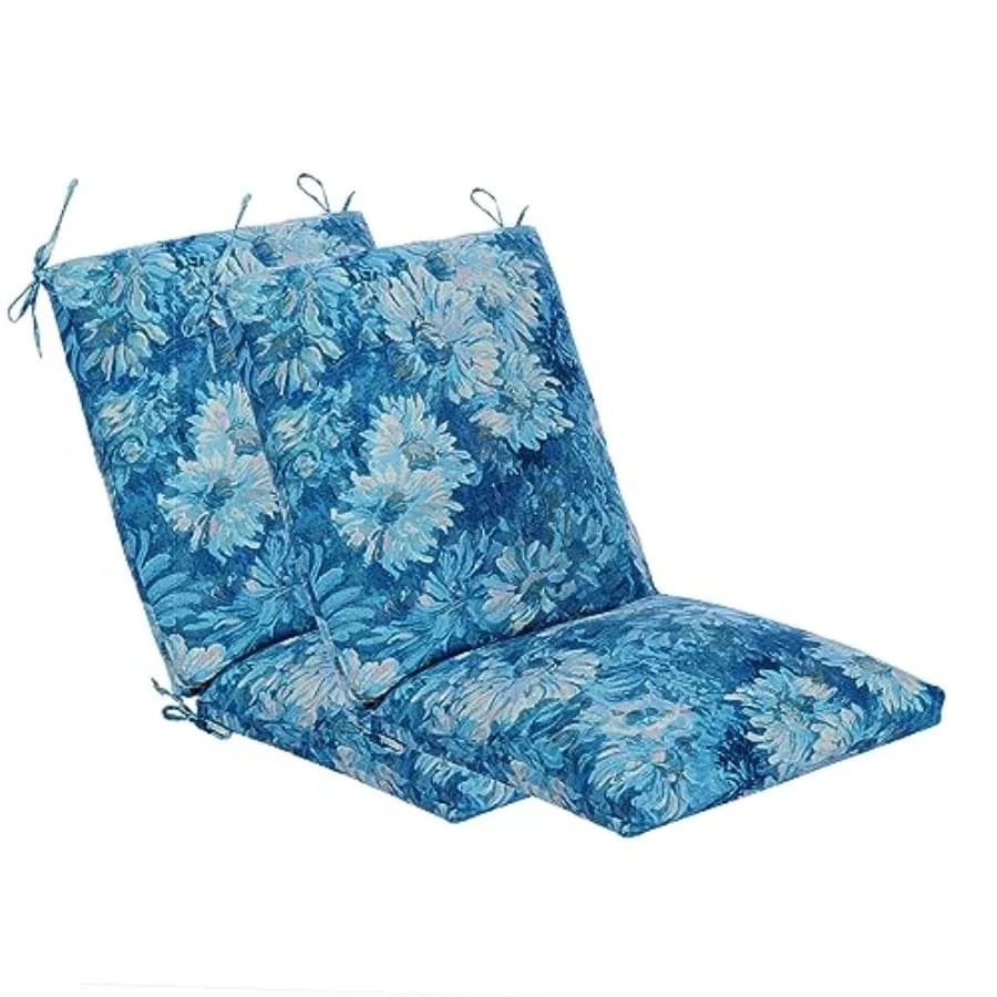 Set of 2 Outdoor Dining Chair Cushions, Patio Seating Cushions, 38x18x4.5 inch, for Patio Furniture