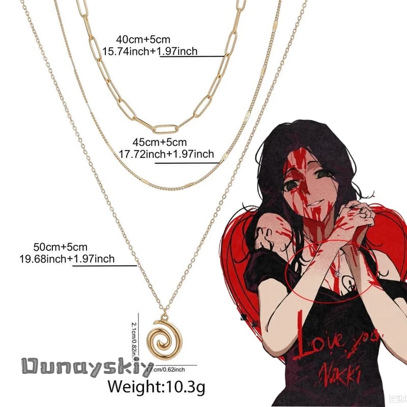 Obsession Nikki Necklace Cosplay Metal Earrings Necklace Decora Gift Women Costume Accessories Roleplay Halloween Anime Gifts