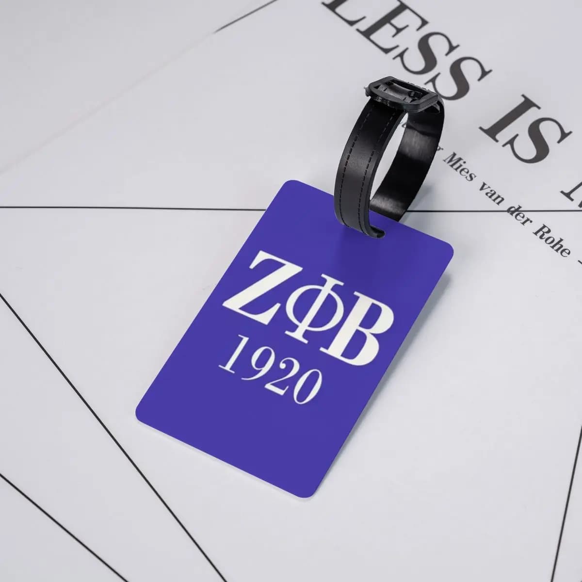 Etichetta per Bagagli con Logo della Confraternita Zeta Phi Beta, Lettere Greche 1920, Accessori per Valigie, Etichetta da Viaggio, Porta Nome e ID