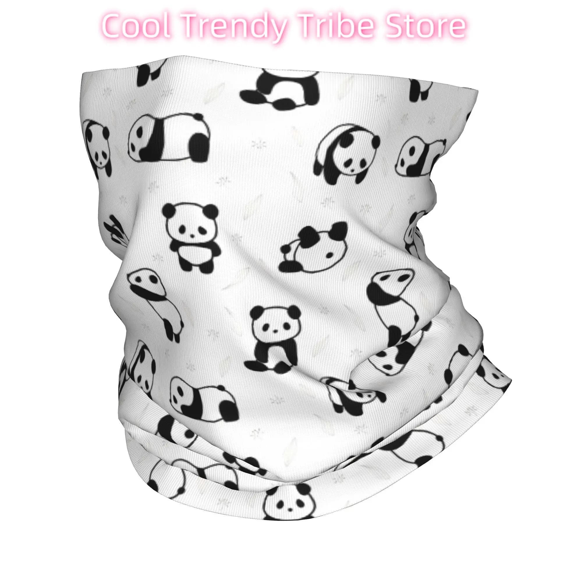 Panda Animal Bandana Neck Gaiter Printed Mask Scarf Multifunctional Face Mask Fishing for Men Women Adult Breathable
