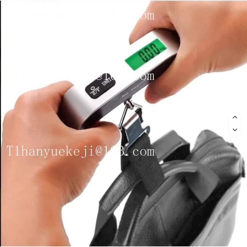 Travel Weighing Portable Digital Pocket Scale, Hanging Temperature/Time LCD Display Luggage Scale