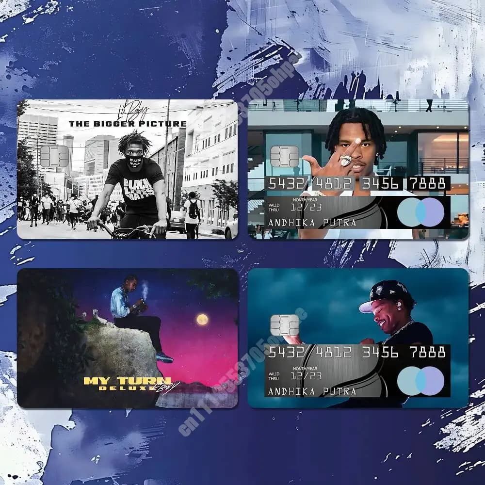 Rapper L-Lil Baby Drip Too Hard Sticker for NFC ID Card Film Skin Credit Bank Card Stylish Cultural Decoration