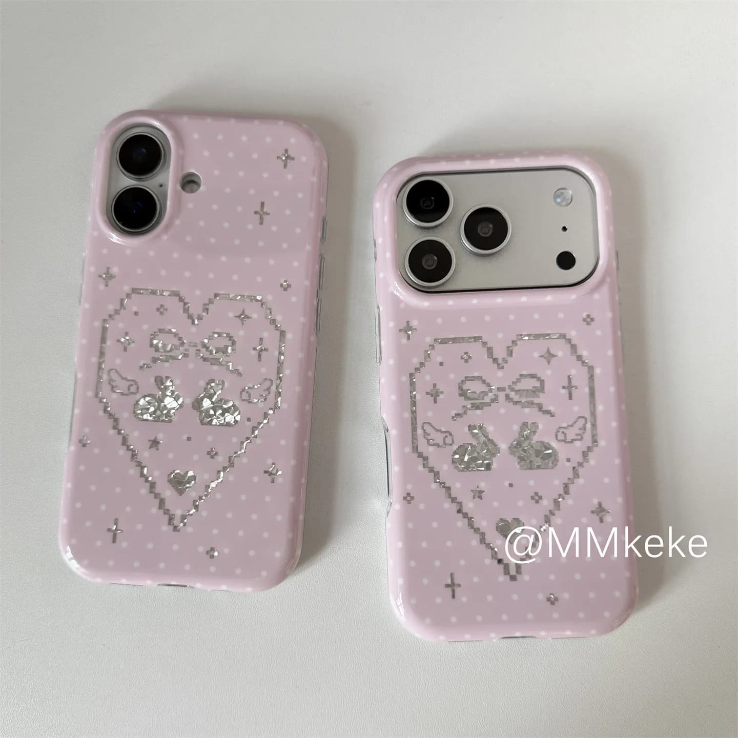 Korean Ins Pink Sweet Girl Rabbit Shining Phone Case For iPhone Ultra 18 17 A 16 15 14 13 12 11 Pro 16 Plus Mini Y2K Cover