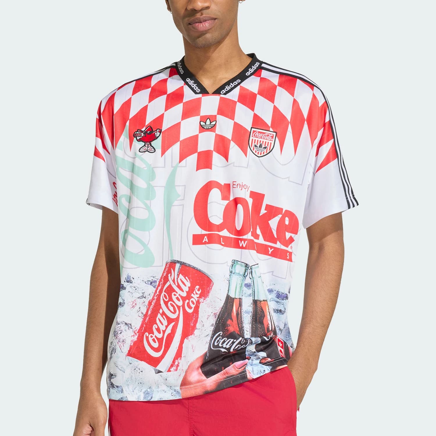 Adidas genuine summer men's loose sports V-neck short sleeved T-shirt KY2106
