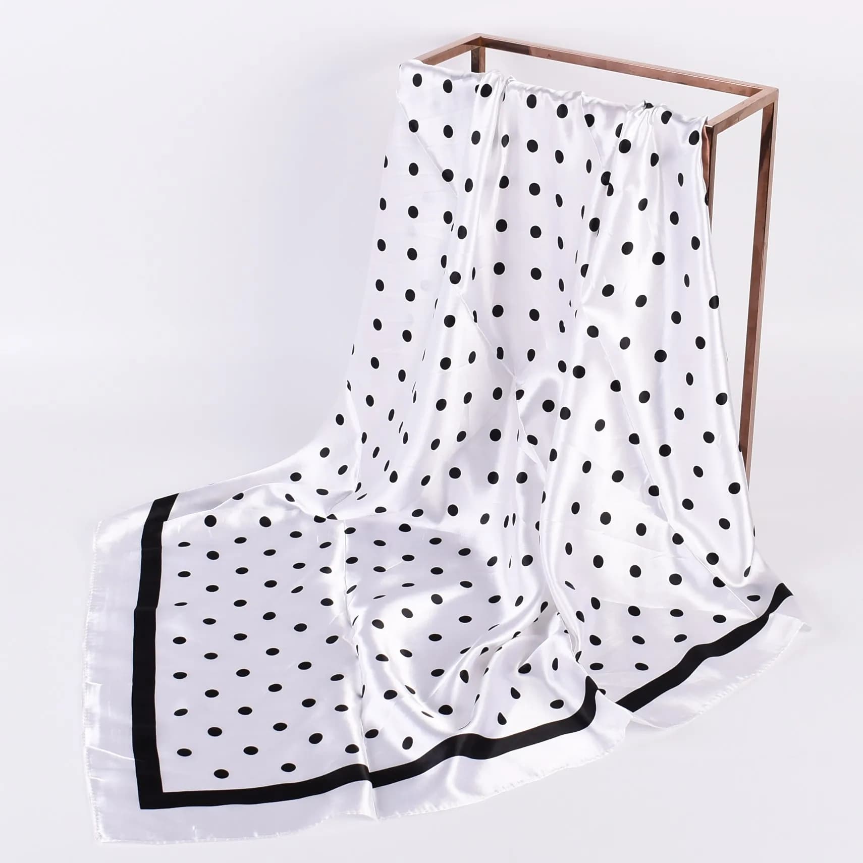 90 cm large square scarf with wavy stitch, new summer fashionable temperament, printed with fashionable square silk